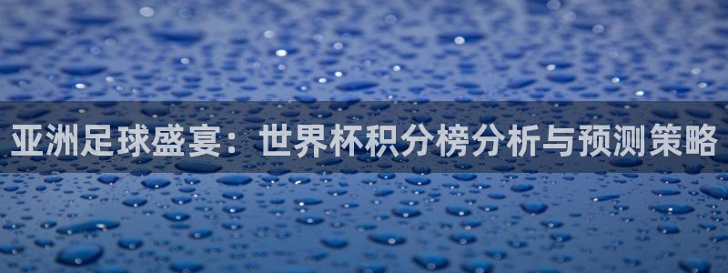 2006年世界杯冠军：亚洲足球盛宴：世界杯积分榜分析与预测策略
